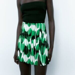 ZARA RETRO PRINTED MINI SKIRT